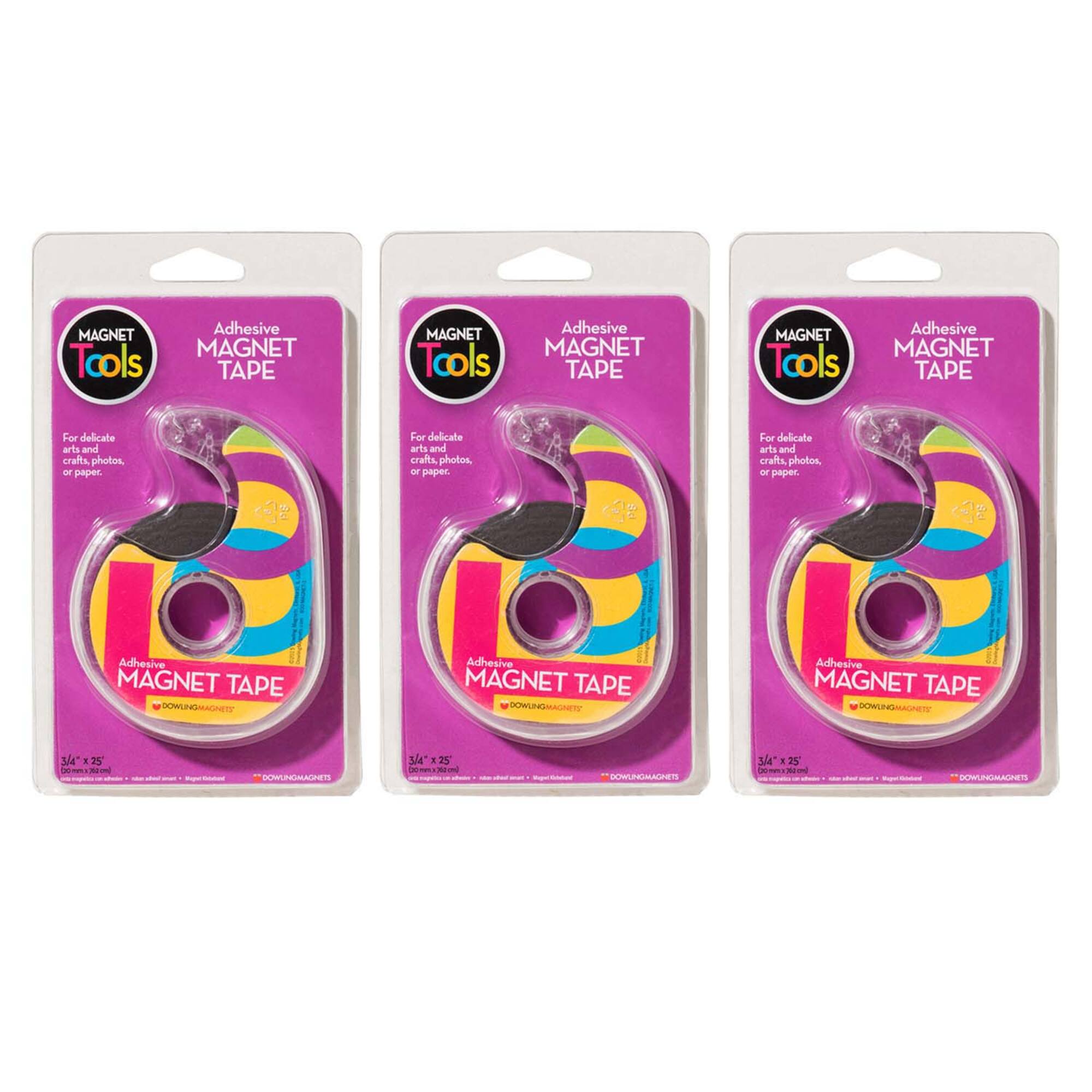 Dowling Magnets® 3/4" x 25ft. Magnet Tape in Dispenser, 3ct.